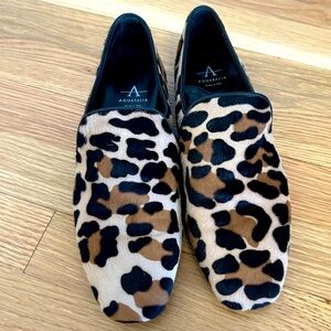 Aquatalia Shoes Leopard Print Mule Loafers Flats Cheetah Made In Italy Size 7.5
